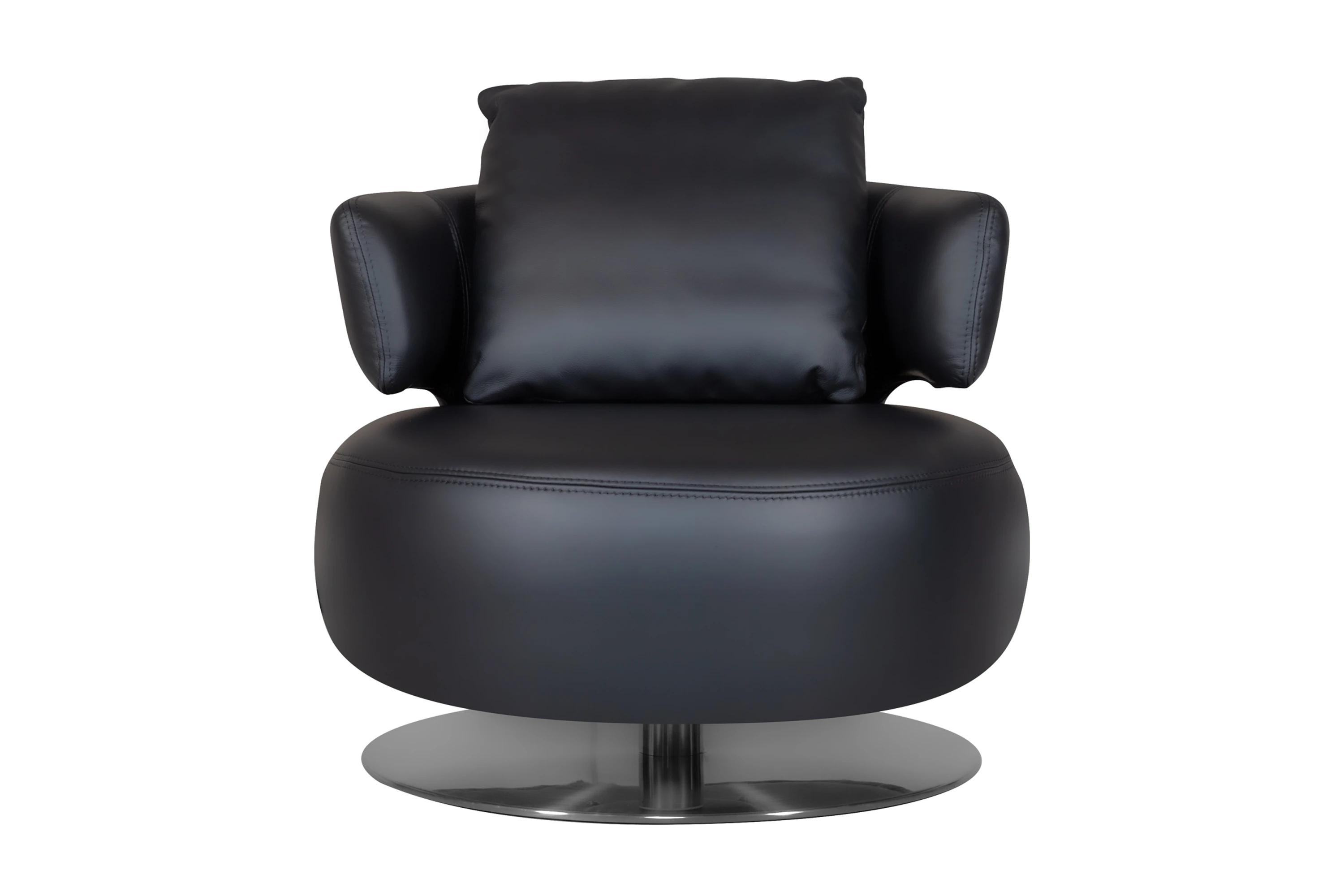 Drissila Leather Armchair-Black